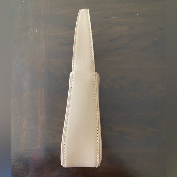 Saint Laurent Taupe Leather Shoulder Bag with Gold YSL Emblem - Picture 10 of 10